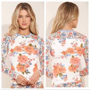 Maaji Free Spirit Driver Rashguard Floral Beige Swim